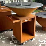 Outdoor Bbq Rusty Corten Steel Barbeque Grill Smoker Barbecue Grill Sales
