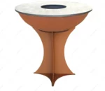 Modern Commercial Outdoor Corten Steel BBQ Grill with Trolley for >5 People Wood Charcoal Fuel