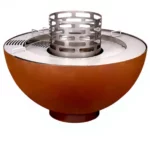 Modern Heavy Duty Outdoor Rust Corten Steel Charcoal Fire Pit BBQ with Trolley for 5+ People