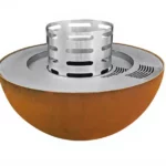 Modern Camping Outdoor Corten Steel Garden Fireplace Fire Pit BBQ with Trolley and Flame Safety Device