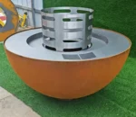 Outdoor Garden Rust Corten Steel Fire Charcoal Grill Corten