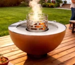 Outdoor Garden Rust Corten Steel Fire Charcoal Grill Corten