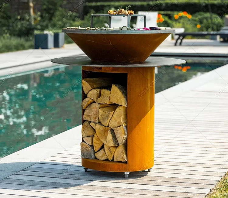 Bbq Rusty Corten Steel Fire Pits Corten Bbq Outdoor Fire Pit Corten Steel Bbq Grill
