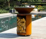 Camping Grills Corten Steel Fire Pit Barbecue Grill Outdoor Fire Pit Bbq