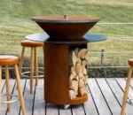 Heavy Duty Corten Charcoal Grills Camping Grill Wood Burning Outdoor BBQ