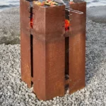 High Quality Outdoor Kitchen BBQ Table Corten Steel Metal Fire Pit Barbecue Grill