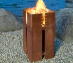 High Quality Outdoor Kitchen BBQ Table Corten Steel Metal Fire Pit Barbecue Grill