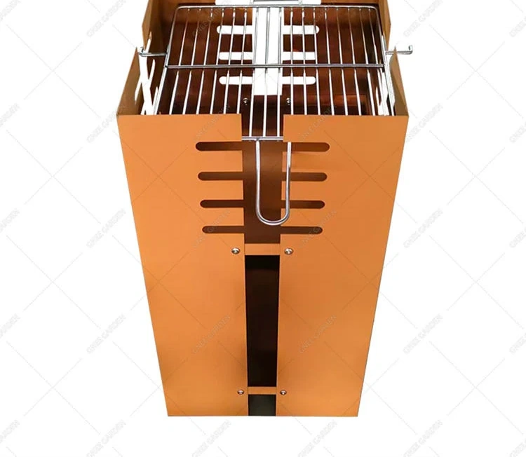Charcoal Portable Folding Barbecue Grill Corten Steel Wood Fired Barbecue Grill