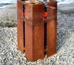Charcoal Portable Folding Barbecue Grill Corten Steel Wood Fired Barbecue Grill