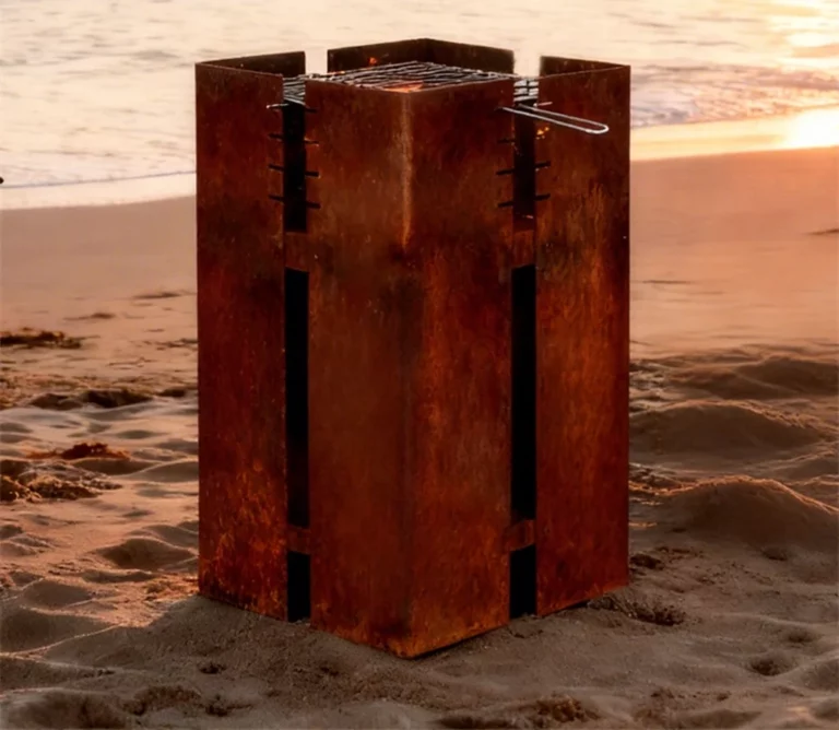 Garden Barbecue Grill Fire Pit Corten Steel Barbeque