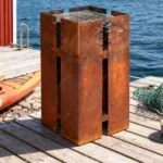 Outdoor Charcoal BBQ Grill Metal Grills Garden Kitchen Corten Steel Fire Pit Barbeque
