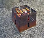 Outdoor Barbecue Charcoal Corten Steel Barbecue BBQ Grill BBQ