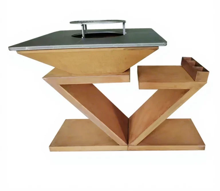 Corten Steel Metal BBQ Outdoor Wood Burning Fire Pit Barbeque Grill