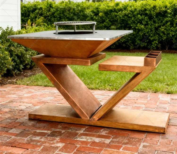 Hot Selling Quality Corten Steel BBQ Fire Pit Grill Barbecue Grill Camping Outdoor BBQ Grill