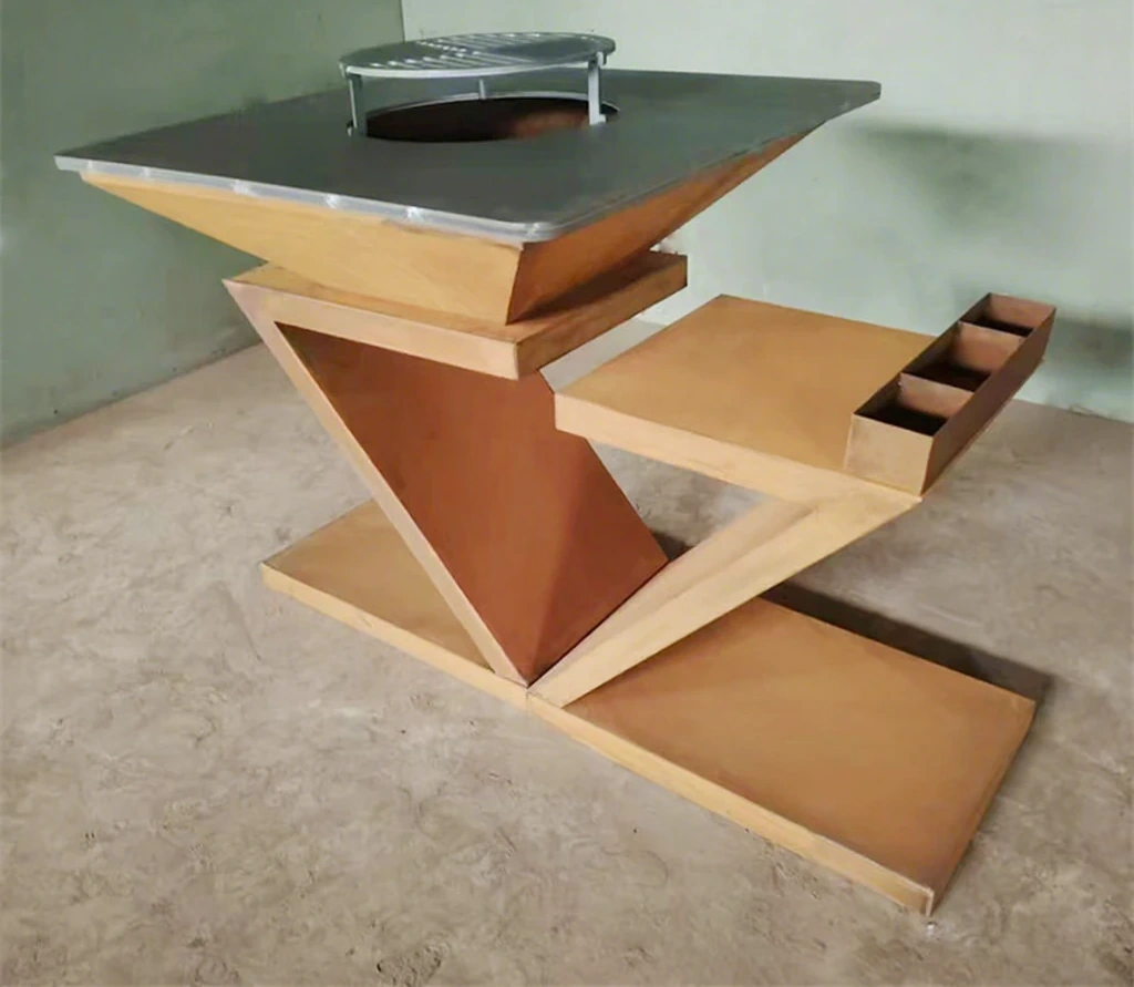 product_image_1775565283_28628205 Hot Selling Quality Corten Steel BBQ Fire Pit Grill Barbecue Grill Camping Outdoor BBQ Grill