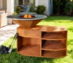 Corten Steel Charcoal Grill BBQ Grills Outdoor Barbecue Grills