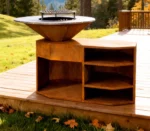 Eco Friendly Corten Steel Outdoor BBQ Camping Commercial Charcoal BBQ Grill