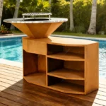 Wholesale New Products Garden Wood Rusty Corten Steel BBQ Grill