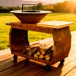 Modern Powder Coated Outdoor Camping Charcoal Fire Pit Corten Steel Barbecue Grill