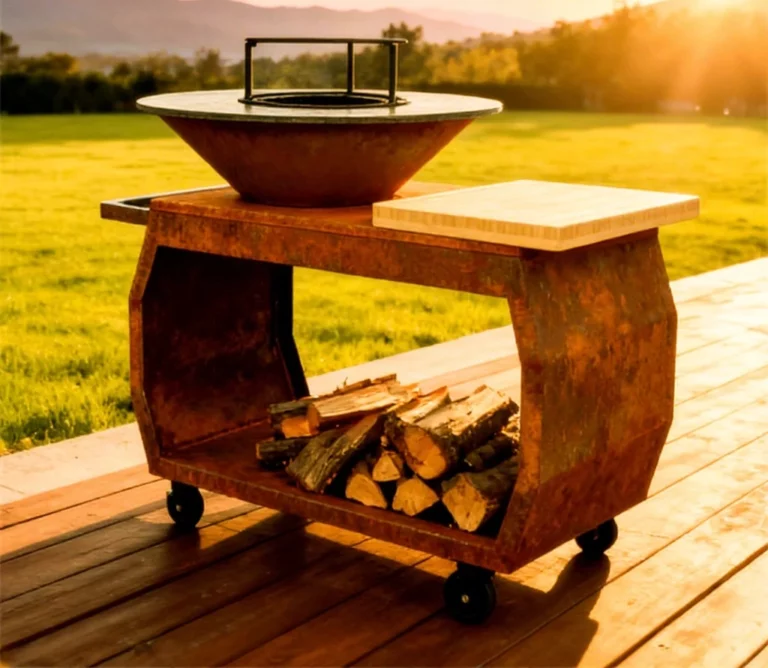 Modern Powder Coated Outdoor Camping Charcoal Fire Pit Corten Steel Barbecue Grill