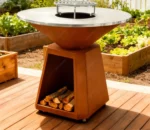 Modern Powder Coated Commercial Camping Charcoal BBQ Grill with Corten Steel Construction
