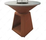 Modern Powder Coated Commercial Camping Charcoal BBQ Grill with Corten Steel Construction