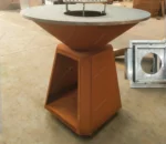 Outdoor Corten Steel Rusty BBQ Cooking Grill Corten Steel Wood Burning BBQ Grill