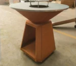 Modern Powder Coated Outdoor Corten Steel Charcoal BBQ Grill