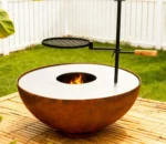 New Design Modern Rust Korean Style Powder Coated Corten Steel BBQ Grill Fire Pit