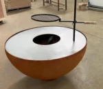 New Design Modern Rust Korean Style Powder Coated Corten Steel BBQ Grill Fire Pit