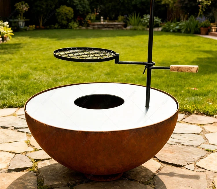 Wholesale Modern Corten Steel Fire Pit Table Barbecue Grill with Powder Coated Finish