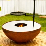 Modern Design Charcoal BBQ Grill Powder Coated Weathering Steel Outdoor Barbecue for Commercial Use