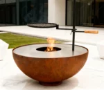 Modern Design Charcoal BBQ Grill Powder Coated Weathering Steel Outdoor Barbecue for Commercial Use