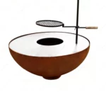 Modern Design Charcoal BBQ Grill Powder Coated Weathering Steel Outdoor Barbecue for Commercial Use