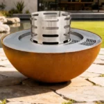 Modern Steel Powder Coated Fire Pit Table Barbecue Grill with Charcoal Grill Function