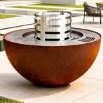 OEM Garden Factory Hot New Product Modern Design Corten Steel Outdoor Round Fire Pit BBQ Grill