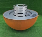 Modern Heavy-Duty Rust Corten Steel Fire Pit for BBQ Garden Wood