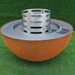 Modern Heavy-Duty Rust Corten Steel Fire Pit for BBQ Garden Wood