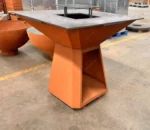 Barbeque Corten Steel Outdoor Charcoal BBQ Grill Rust Finish Heavy Duty Korean Style Fire Pit BBQ Grill