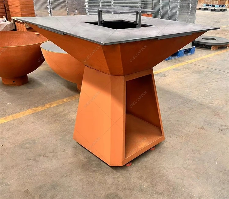 Corten Steel Korean Style Premium Camping BBQ Grill Outdoor Garden Fire Pit for Garden