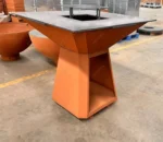 Modern Powder Coated Corten Steel Charcoal Outdoor BBQ Grill