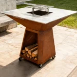 Modern Powder Coated Corten Steel Charcoal Outdoor BBQ Grill