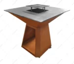Modern Powder Coated Camping Corten Steel Charcoal BBQ Grill Fire Pit