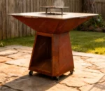 Modern Powder Coated Camping Corten Steel Charcoal BBQ Grill Fire Pit