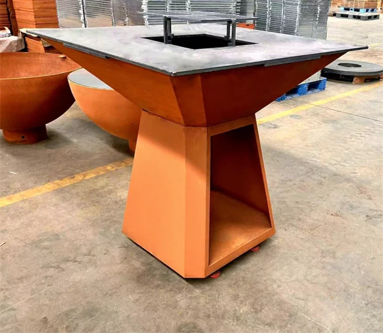 Modern Powder Coated Camping Corten Steel Charcoal BBQ Grill Fire Pit