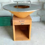 Modern Outdoor Corten Steel Powder Coated Charcoal BBQ Grill