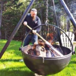 Corten Steel BBQ Rotisserie Fire Pit Grill Barbecue Grill
