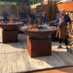 Garden Supplies Metal Patio Wood Burning Corten Steel Barbecue Fire Pit With Grill