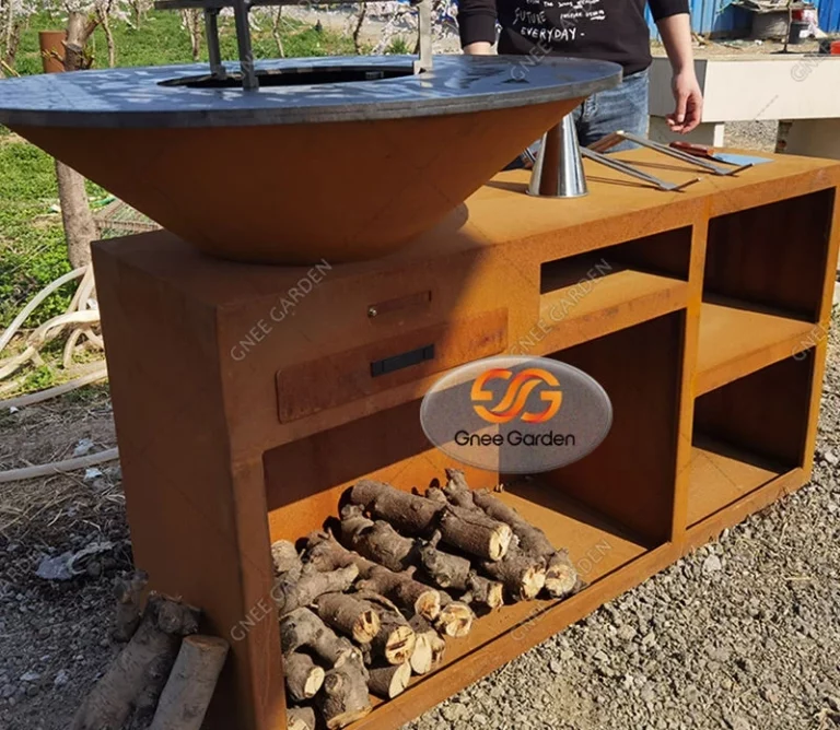 Corten Steel Bbq Barbecue Grill Charcoal Grill Charcoal Outdoor Camping Barbecue Grills