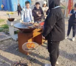 Corten Steel Bbq Barbecue Grill Charcoal Grill Charcoal Outdoor Camping Barbecue Grills
